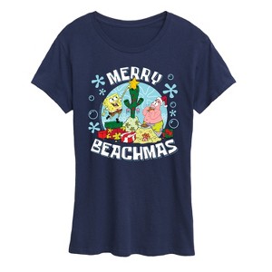 Women's - SpongeBob SquarePants - Merry Beachmas Short Sleeve Graphic T-Shirt - 1 of 4