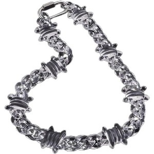 Clear Acrylic Spike Chain Necklace - Punk Rock Unisex Light Gold Jewelry - 1 of 4