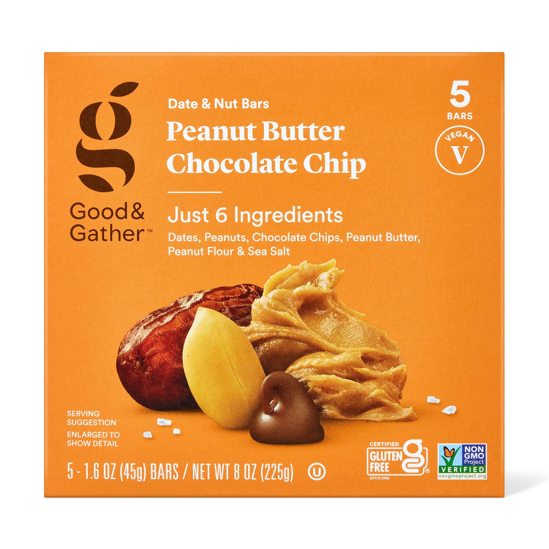 Peanut Butter Chocolate Chip Date and Nut Bar - 5ct - Good & Gather™