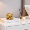 Itopfox 3 Piece Golden Knot Sculpture Set Resin Decorative Statues 5.5 inch Modern Abstract Home Decor for Coffee Table Shelf Entryway - 3 of 4