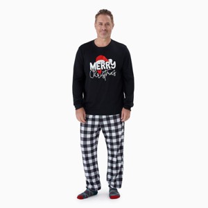 PATPAT Christmas Pajamas for Family Matching Sets Funny Glow In Dark Christmas hat Long Sleeve Sets Black - 1 of 4