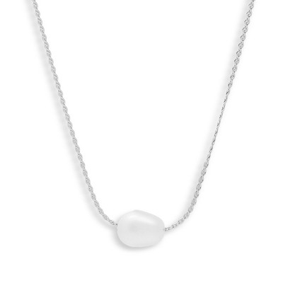 EVRY JEWELS WATERPROOF Gold or Silver Plated Stainless Steel Pearl Pendant Necklace