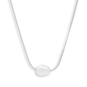 EVRY JEWELS WATERPROOF Gold or Silver Plated Stainless Steel Pearl Pendant Necklace - 1 of 1