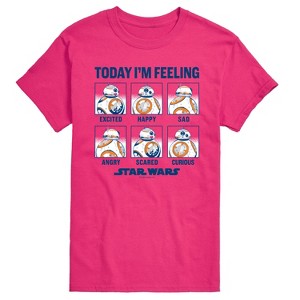 Men's Star Wars: The Force Awakens BB8 Moods Short Sleeve Graphic T-Shirt - Magenta - 2 X-Large - 1 of 3