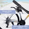 INFURNIC Bicycles 24 Speed Hybrid Road Bike with Disc Brakes and Aluminum Rims for City Riding, Silver, 67.32"*14.56"*39.37" - 2 of 4