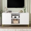LIVAREEmlen Modern TV Stand for TVs up to 55 Inches, Entertainment Center Media Console,Adjustable Shelf, Metal Legs, Handles and Anti-tip Device - 2 of 4