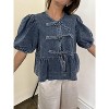 Women's Cara Medium Wash Denim Poplin Tie Top - Sofie the Label - 4 of 4