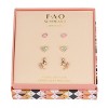 FAO Schwarz Gold Tone Unicorn and Heart Trio Earring Set - 2 of 2