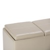 Sapphtopaz Modern Ottoman with Storage Upholstered Coffee Table with 3 Flip-Over Trays Rectangle Storage Bench for Living Room, Entryway - 3 of 4