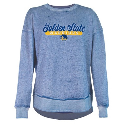 NBA Golden State Warriors Women's Burnout Crew Neck Fleece Sweatshirt