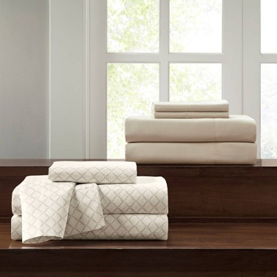 King Brown Jacquard Microfiber Reversible Bedding Set