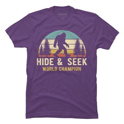 Men's Design By Humans Bigfoot - Hide And Seek World Champion By clickbong T-Shirt