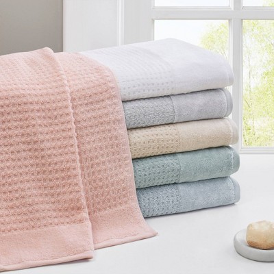 Pink Waffle Jacquard Cotton 6-Piece Towel Set