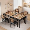 Garvee Dining Table Set for 2 with Wood Table Top and 2 Upholstered Chairs for Small Space, Kitchen, Apartment - 4 of 4