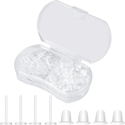80pcs Hypoallergenic Plastic Stud Earrings - 3mm Medical Grade for Sensitive Ears