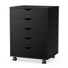 5 Drawer Mobile File Cabinet, Wood Under Desk Filing Cabinet for Legal/Letter Size, Rolling Filing Storage Cabinet For Office Home - 2 of 4