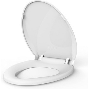 Elongated Toilet Seat, Slow Close Quiet Lid, Never Loosen Design, Durable Polypropylene, Easy to Install and Clean, 19" Biscuit Color - 1 of 4
