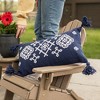 12x20 Outdoor Indoor Geo Diamond Filled Lumbar Pillow Navy Polyester by Foreside Home & Garden - 2 of 4