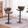 Adjustable Height Swivel Barstool Set of 2, Upholstered Bar Stools, Kitchen Chair with Chrome Base, Brown - image 4 of 4