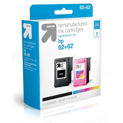 Remanufactured Black/Color Standard Combo Pack Ink Cartridges – Compatible with HP 62 Ink Series Printers - TAR62CP - up & up™