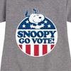 - Peanuts - Snoopy Go Vote Graphic Short Sleeve Fleece Dress - 2 of 4