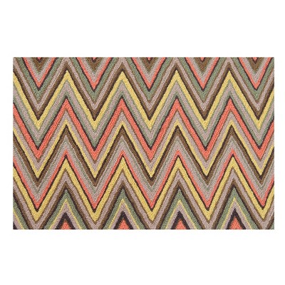 2'x3' Rectangle Hooked Stripe Accent Rug Brown - C&F Home