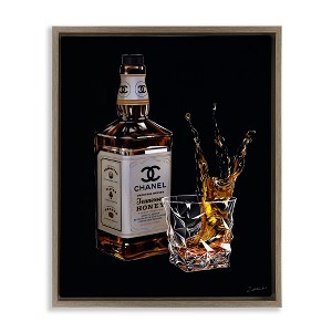 Stupell Industries Splashing Liqueur Glam Whiskey Bottle, 17" x 21" - 1 of 4
