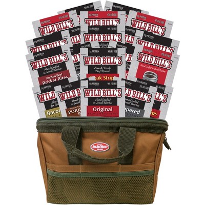 Wild Bill's 20-Piece Sampler Gift Tool Bag - Beef Jerky, Steak Strips, Pork Belly & More