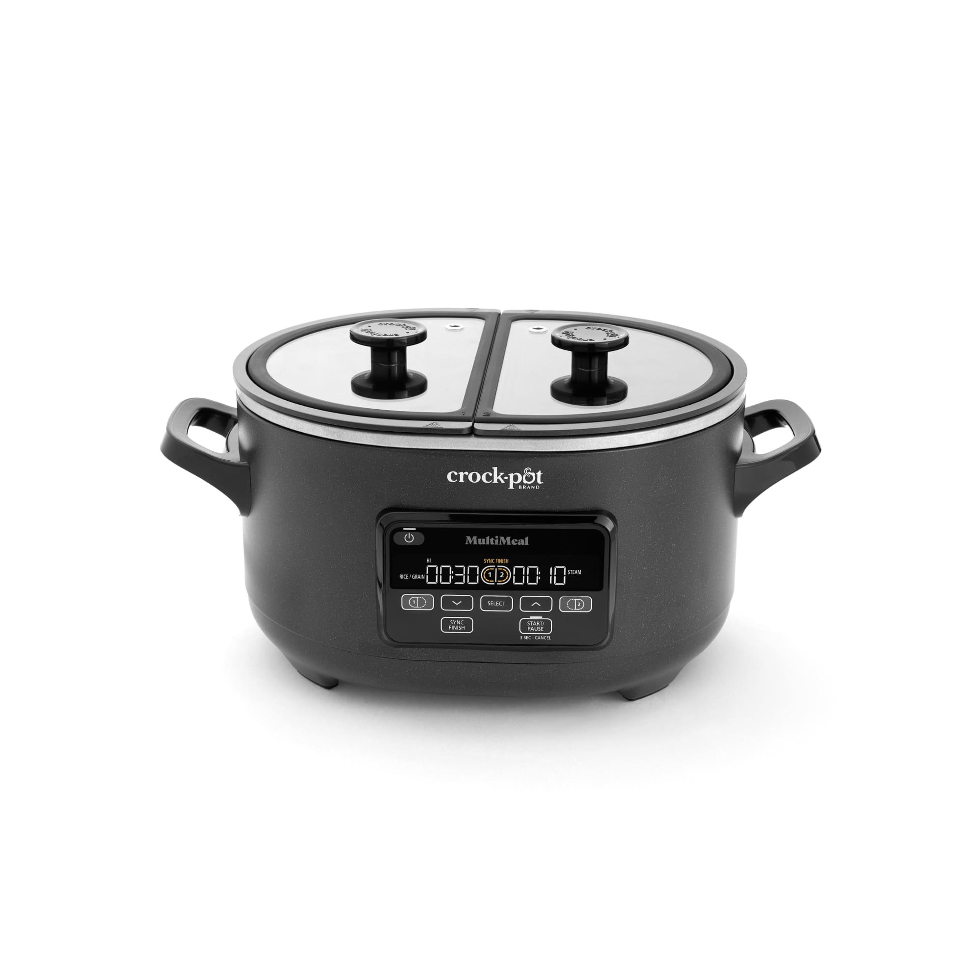 Crock-Pot MultiMeal Programmable Slow Cooker with Two 3.7qt Pots Speckled Black
