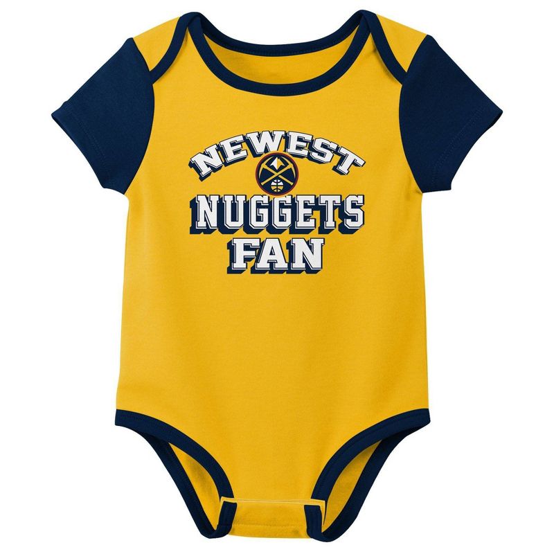 NBA Denver Nuggets Infant Boys&#39; 3pk Bodysuit Set, 2 of 5