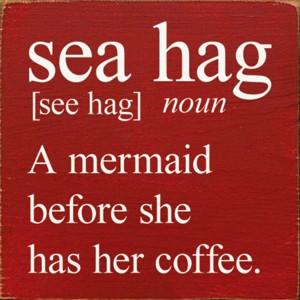 Slickblue Funny Mermaid Wood Sign, Routed Slot for Hanging, Wall or Shelf Decor, Rustic Look, 7x7 Size, Color Options - 1 of 3