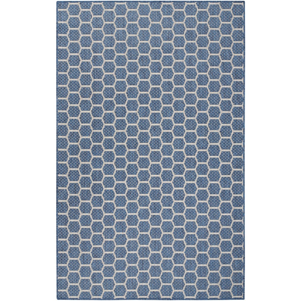 Photos - Doormat Nourison 5'x7' Reversible Basics Woven Indoor/Outdoor Area Rug Blue 