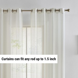 HLC.ME Semi Sheer Voile Light Filtering Transparent Window Curtain Grommet Panels - Set of 2 - 1 of 4