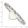 Chisel Stainless Steel Polished Heart Dangle 6mm Grey Glass Beaded Stretch Bracelet - 3 of 4