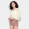 Women's V-Neck Open Work Pullover Sweater - Wild Fable™ - 2 of 3