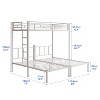 SeaCamel Triple Twin Metal Bunk Bed w/ Guardrails & Ladder, 3-in-1 Convertible for Dorm/Guest Room, No Box Spring, Black - 3 of 4