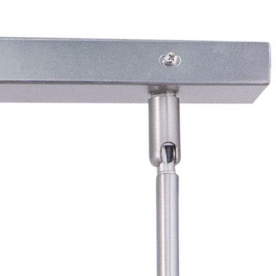 Sophisticated Brushed Nickel Linear Chandelier with Alabaster Glass Shades