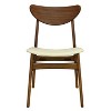 Christopher Knight Home Reed Mid-Century Modern Rubber Wood Faux Leather Upholstered Dining Chairs (Set of 2) - 4 of 4