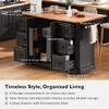 Bella Depot 56" Rolling Kitchen Cart on 4 Wheels with 6 Deep Drawers, Kitchen Island with Rubber Wood Drop Leaf - 4 of 4