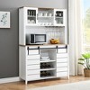WhizMax 70" Farmhouse Coffee Bar Wine Cabinet with Sliding Barn Doors, Tall Kitchen Hutch with Wine & Glasses Rack, for Kitchen, Dining Room, Oak - 4 of 4