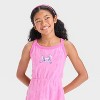 Girls' Disney Stitch and Angel Embroidered Terry Tank Dress - Pink - 2 of 4