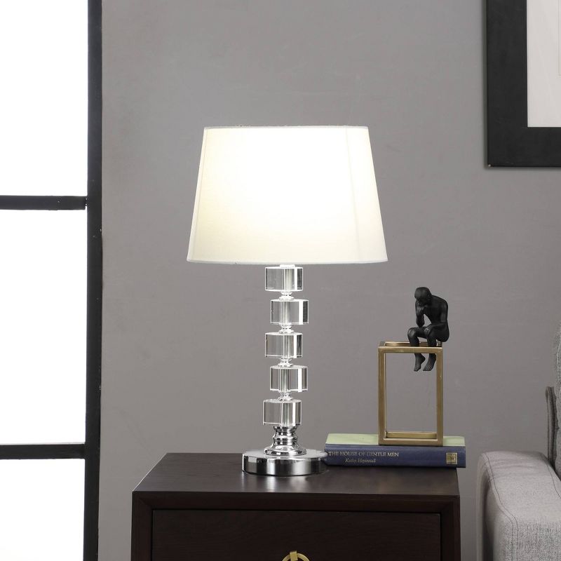 20&#34; Modern Metal Table Lamp with Crystal Accents White - Ore International, 4 of 5