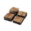 Dolonm 30-Pack Acacia Deck Tiles - 12"x12" Checker Anti-Slip, Waterproof for Poolside/Patio, DIY in 30 Mins - 4 of 4