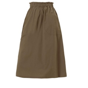 INSPIRE CHIC Women's Casual Elastic Waist Peasant A-Line Midi Skirts with Pockets - 1 of 4