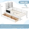 Infans Twin Size Bed Frame with 2 Drawers Bookcase & Blackboard Full-length Guardrails - 2 of 4