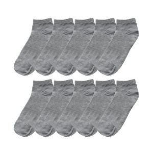 Allegra K Women's Athletic Low Cut Stretch Cuffs Soft Ankle Socks 10 Pairs - 1 of 4