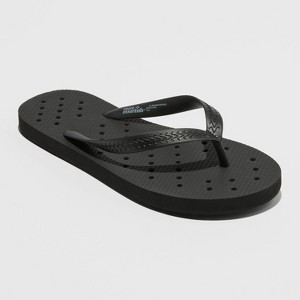 Shower Flip Flops Black - Room Essentials™ - 1 of 4