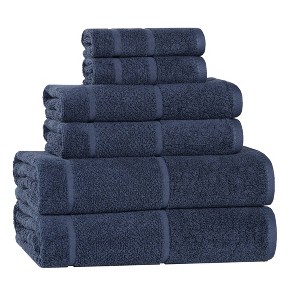 Smart Twist Viscose Cotton Blend Medium Weight Solid Thick Border Towel Set by Blue Nile Mills - 1 of 4