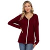 WhizMax Women's Fashion Hooded Zip-Up Sweatshirt - 2 of 4