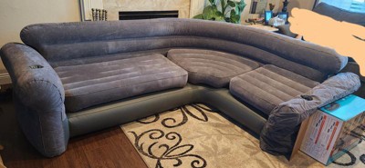 Buy Intex Inflatable Indoor Corner Couch Sectional Sofa w/ Cupholders Gray